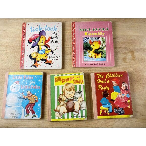 Vintage Lolly Pop Childrens Story Book Set Of 5 Hardbacks - Picture 1 of 3